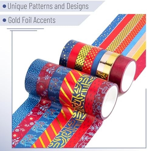 Mr. Pen- Washi Tape Set, 15 Rolls, Assorted Sizes, Metallic Foil - Image 3