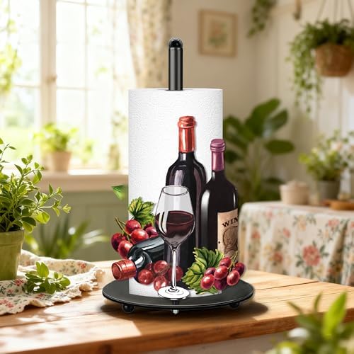 Wine Paper Towel Holder, Wine Decor for Countertop Cute Farmhouse Home Table, Housewarming Birthday Gifts - Image 4