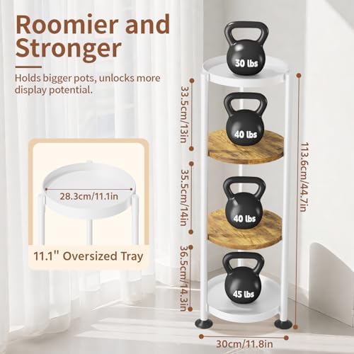 LASZOLA Plant Stand Tall Flower Holder for Indoor Corner, 4 Tier White - Image 2