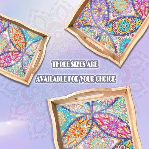 EWJRNSF DIY Mandala Diamond Painting Serving Tray with Handle for Adults - Image 6