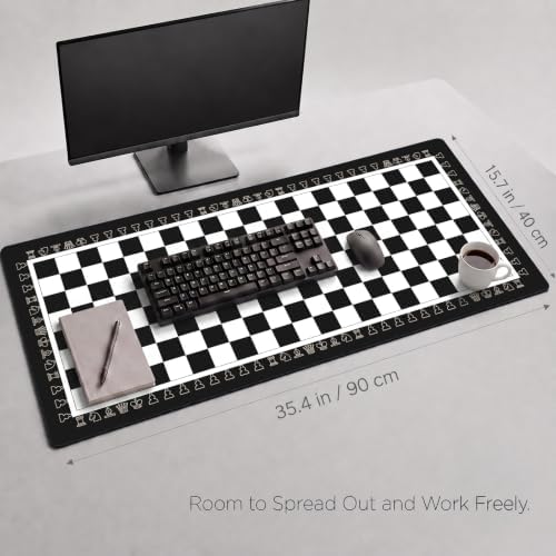 Chess Mouse Pad, 35.4x15.7in Waterproof Extended Desk Mat - Image 3