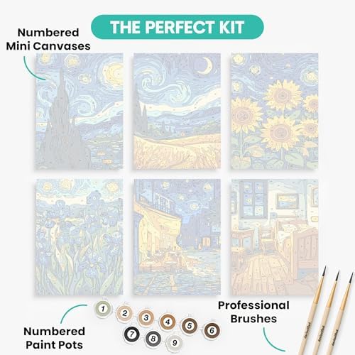 Davincified Vincent Van Gogh - Mini Paint by Numbers Set - Image 2