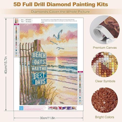 Beach scenery Diamond Art Kits for Adult Diamond Painting Kit for Beginner - Image 5