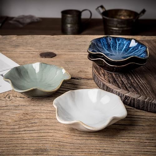 2Pcs Ceramic Jewelry Dish - Lotus Leaf Shape, for Ring Holder Necklace Small Key, Suitable for Mother Friend Sister, Gifts for Women, Cute Plate Trinket Tray, Home Decor (Blue & White) - Image 7