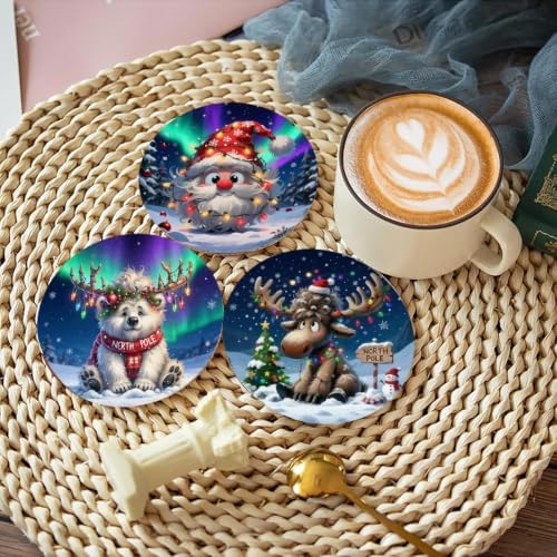 askkqtx 8 Pcs Christmas Diamond Art Coasters Kits with Holder 4x4 Inch - Image 2