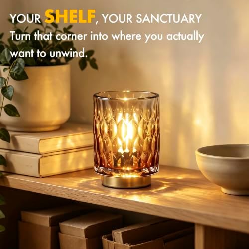 Battery Operated Table Lamp,Cordless Small Decorative Lamp,Amber Gradient - Image 2
