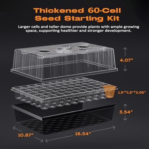 Patigrow 120-Cell Self-Watering Seed Starter Tray with Grow Light, Seed Starter Kit with 4.07” Humidity Dome, Indoor Seedling Starter Tray, Seed Starting Trays for Plant Germination, Seeds Growing - Image 4