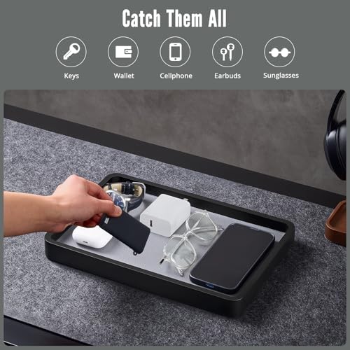 ProCase Wood Valet Tray for Men, Key Tray, Desk & Nightstand -Black - Image 5
