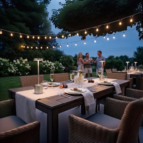 Silver Cordless Table Lamp 2Pack Rechargeable Portable Table Light - Image 6