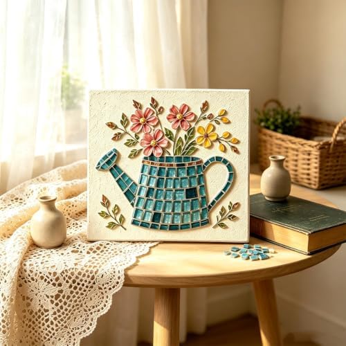Garden Flowerpot Mosaic Art Kit Floral,Mosaic Art Kits for Adults (Style H) - Image 4