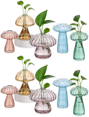 Hewory Plant Propagation Stations: 10PCS Colored Mushroom Vase for Flower by Hewory