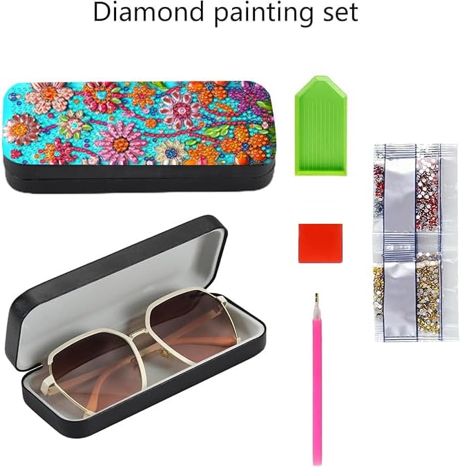 Leatrice 5d Diamond Art Kits for Adults Small Diamond Painting Kit Gem Art Paint by Diamonds Eyeglasses Case Dots DIY for Beginner Women
