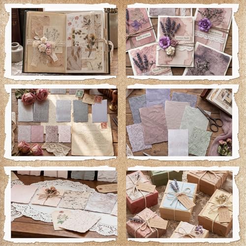 BESARME 192 Pcs Vintage Scrapbook Paper Set, 6 Themes For Journaling - Image 5