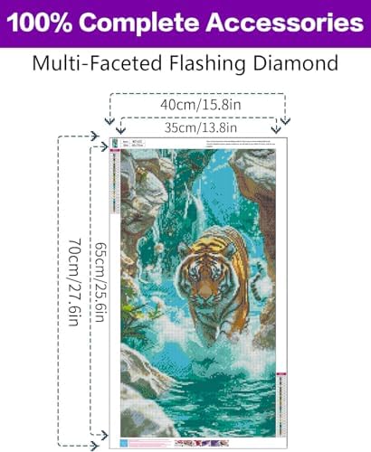 Large Diamond Art Kits for Adults, Tiger Diamond Painting Kits for Adults - Image 4