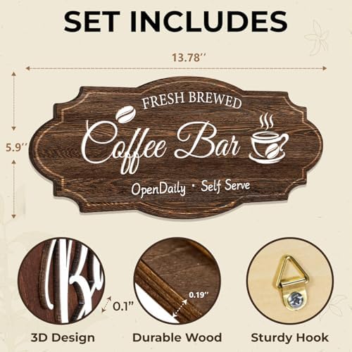 Coffee Bar Signs for Wall Decor,Vintage Coffee Accessories - Image 2
