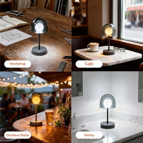 LED Modern Lamp, Small Mushroom Lamp Cordless, Unique Decor Light - Image 6