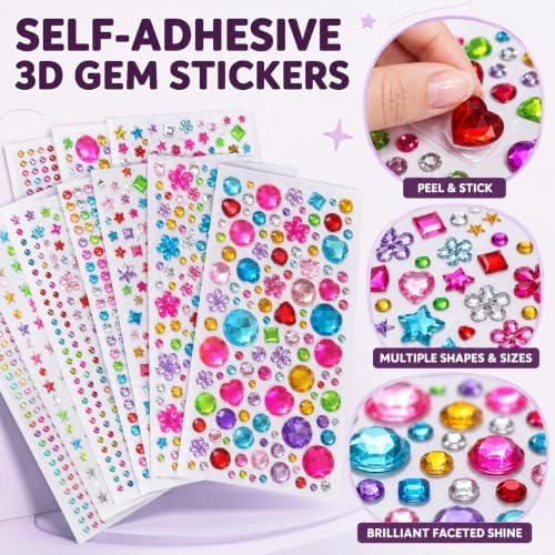 2150pcs Jewel Stickers for Crafts 3D Rhinestone Stickers Gems - Image 3