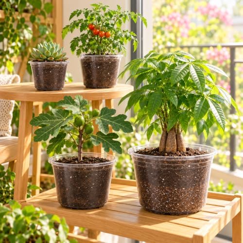 Bluepro Clear Nursery Pots with Drainage Holes, 6/8/10/12 Inch, 20-Pack - Image 3