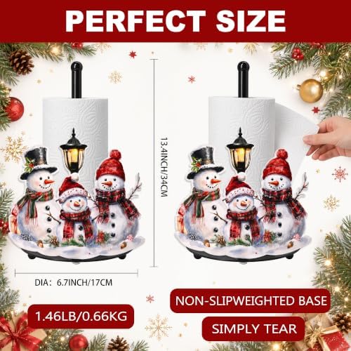 Christmas Snowman Paper Towel Holder, Christmas Kitchen Countertop Decor, Winter Snowman Paper Towel Holder, Paper Towel Stand for Dining Table, Xmas Housewarming Birthday Gift for Women Mom - Image 2