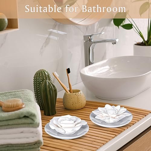Bokon 9 Pcs Essential Oil Diffusers Ceramic Flower Non Electric,White - Image 4
