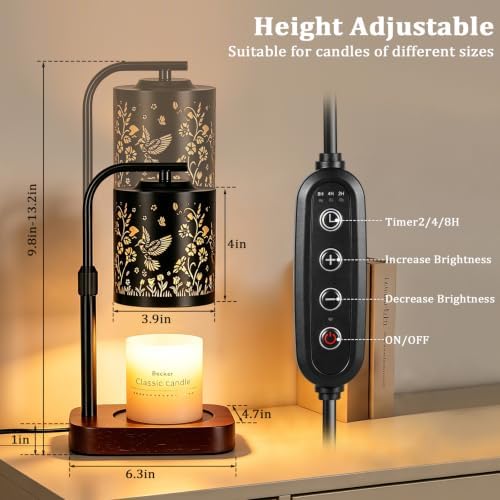 WIHTU Candle Warmer Lamp with Timer & Dimmer Hummingbird for Jar Candles - Image 2