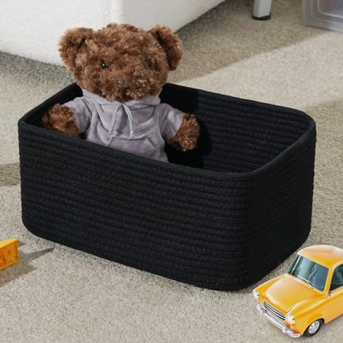 3 Pack Small Storage Baskets for Organizing, 11.8×7.8×5.1", Black - Image 6