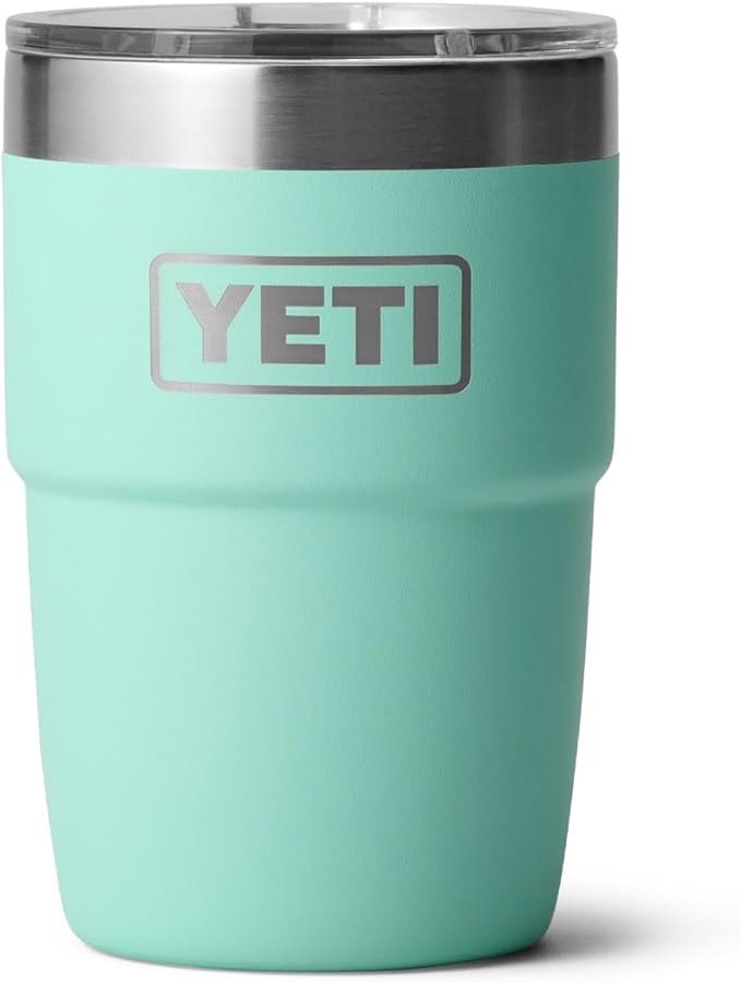 YETI Rambler 8 oz Insulated Coffee Mug with Lid - Stackable Double-Wall Vacuum Insulated Coffee Cup - DuraSip Ceramic Lining - Barista-Friendly Design - Stainless Steel - Dishwasher Safe