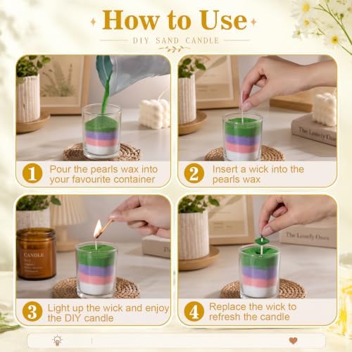 SCENTORINI Pearled Candle with 20 Wicks, 39oz Scented Candle Sand, 7 Scents - Image 5