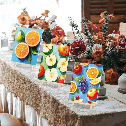 Dinifee 6 Pack Pre Drawn Canvas 8x10 Paint Kit for Adults, Colorful Fruit - Image 6