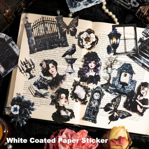 Gothic Manor Sticker Set, 120PCS Vintage Ephemera for Scrapbooking, Journaling, DIY Crafts and Planner Supplies - Image 3
