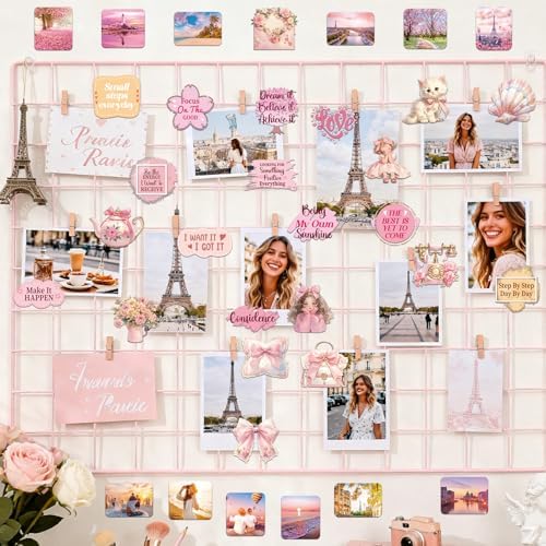 Pink Vision Board Stickers - 50 Pcs Cute Aesthetic Travel Kit - Image 5