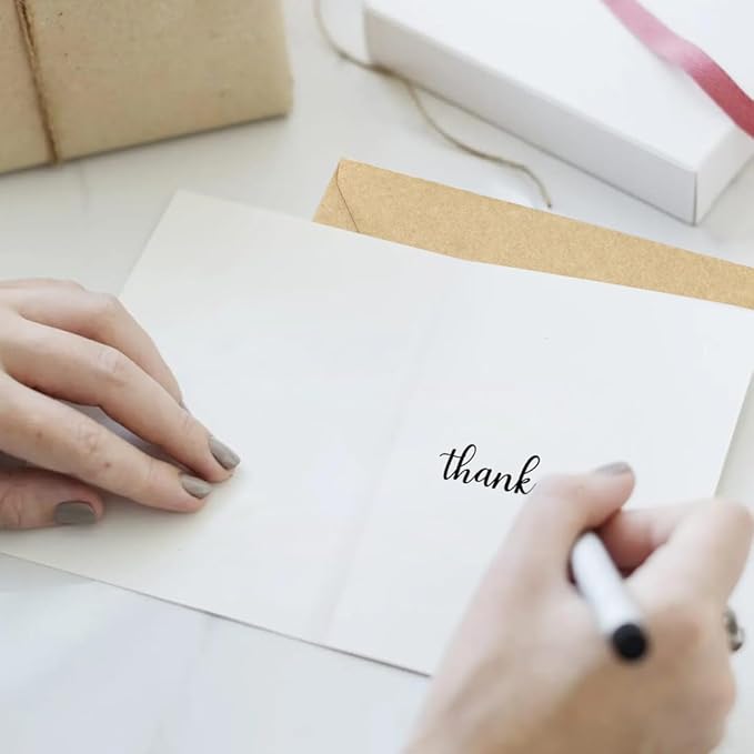 96 Pack Floral Thank You Cards with Envelopes, Wildflower Thank You Notes with Kraft Envelopes for Wedding Bridal Shower Baby Shower Teachers Graduation, 4 x 6 Inch