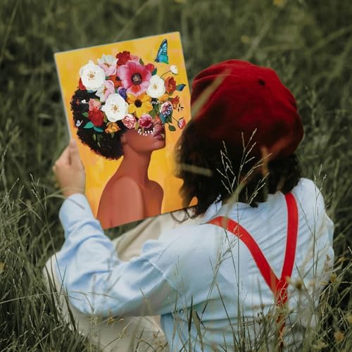 Ctosree 2 Pcs Pre Drawn Canva Kit 8''x10'' Paint and Sip, Flower Beauty - Image 5