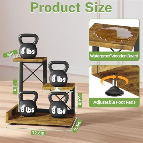 iDavosic.ly Table Top Small Plant Stand, Succulent Holder for Desk, Brown - Image 3