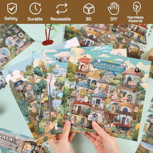 Girls DIY Miniature 3D Scene Stickers, 4 Sets, for Crafts and Scrapbooking - Image 2