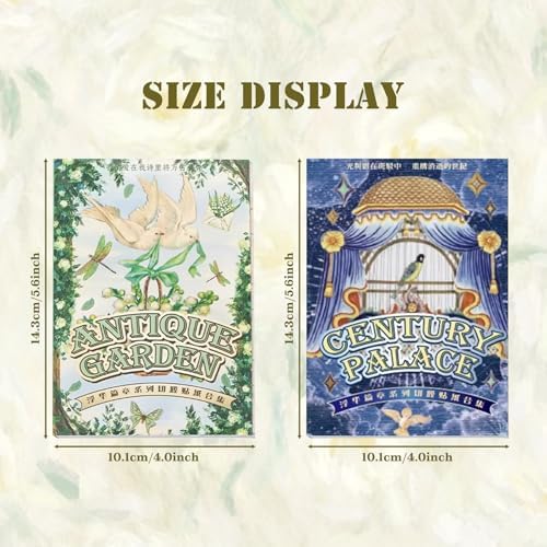 Vintage Sticker Books - 60 Sheets European Aesthetic Die-Cut Stickers with Matte & Tactile Finishes for Junk Journaling, Scrapbooking & Planner Decoration - Image 2