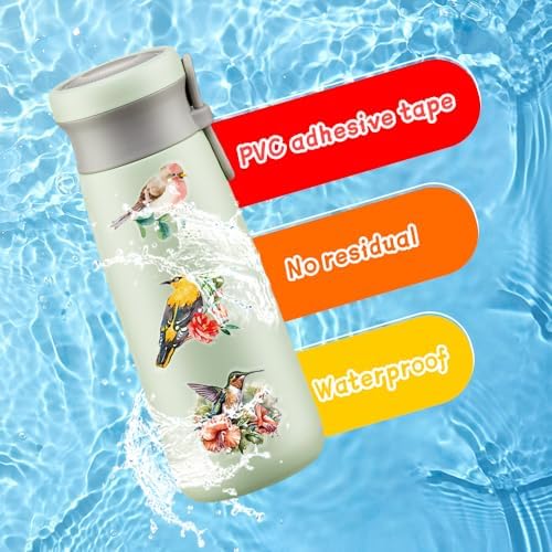 50Pcs Vintage Stickers,Waterproof Transparent PET Aesthetic Decorative Sticker Scrapbooking Supplies for Adult Card Making Letters Planner Journaling Junk Journal DIY Water Bottles Art Craft,Bird - Image 4