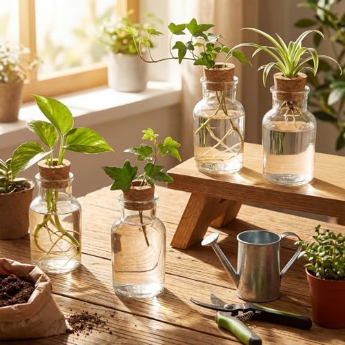 12 Pack Glass Plant Propagation Stations, Cylindrical - Image 4