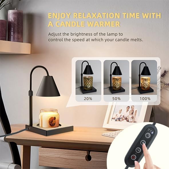 LALISU Candle Warmer Lamp Timer Dimmable, Adjustable Height Candle Melter - Image 2