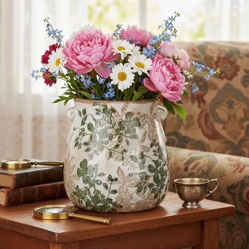 Ceramic Scroll Planter 6.5 Inch, Double Green - Image 4