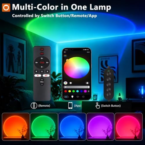 Sunset Lamp Projector with Remote Control, Multiple Colors LED APP Control Sunset Light Three Control Methods Night Light for Room Decor/Christmas Gift/Photography/Party/Bedroom Decor - Image 2