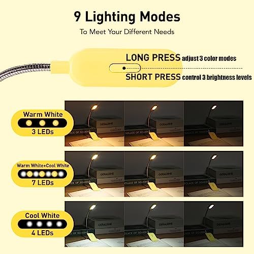 VAVOFO Rechargeable Reading Light, Clip on Book Light for Reading in Bed - Image 3