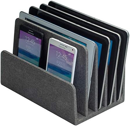 MobileVision Multi Device Stand & Organizer for Smartphones, Tablets and Laptops, Executive Dark Gray, 5 Slots by MobileVision