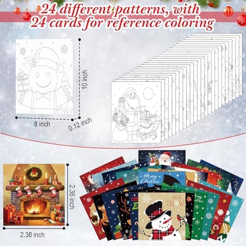 Sherr 24 Pcs Pre Drawn Canvas for Adult, Christmas, 8 x 10 Inch - Image 3
