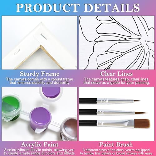Nuberlic Canvas Painting Kit Pre Drawn Canvas for Painting Cool Lady Afro Girl with Car Painting Kit DIY Adult Sip and Paint Party Girl Night Favor 8x10 inches - Image 4