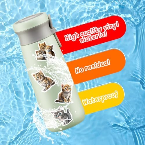50Pcs Vintage Stickers,Waterproof Vinyl Aesthetic Decorative Sticker Scrapbooking Supplies for Adult Card Making Letters Planner Journaling Junk Journal DIY Water Bottles Cards Art Craft.Kitten - Image 4