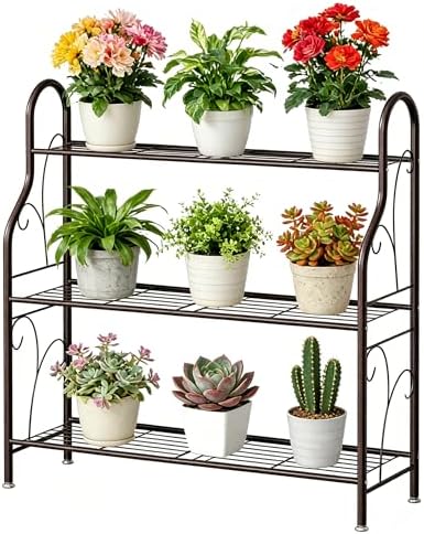 SORCEDAS Plant Stand Indoor Outdoor 3 Tier Metal Corner Flower Shelf by SpecialYourHome