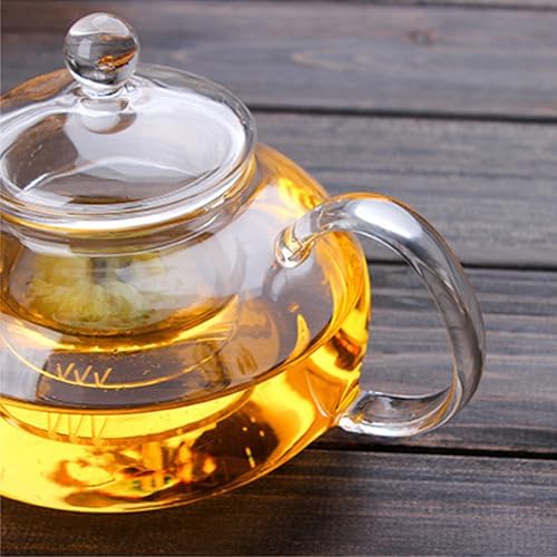 Glass Teapot Stovetop Safe-Clear Teapot with Removable Infuser-Loose Leaf and Blooming Tea Maker (20.3oz) - Image 4