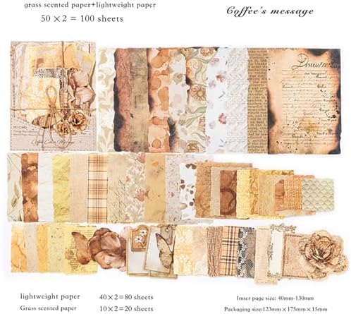100 Sheets Vintage Scrapbook Papers Journaling Scrapbooking Supplies Kit - Image 5
