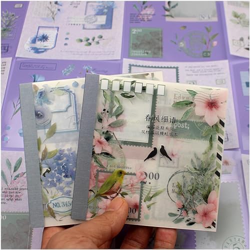 40 Sheets Sticker Book for Adults Journaling, Washi and PET Materials, Ephemera Aesthetic Stickers for Junk Journals, Bujo, Planners by Dwpetzo